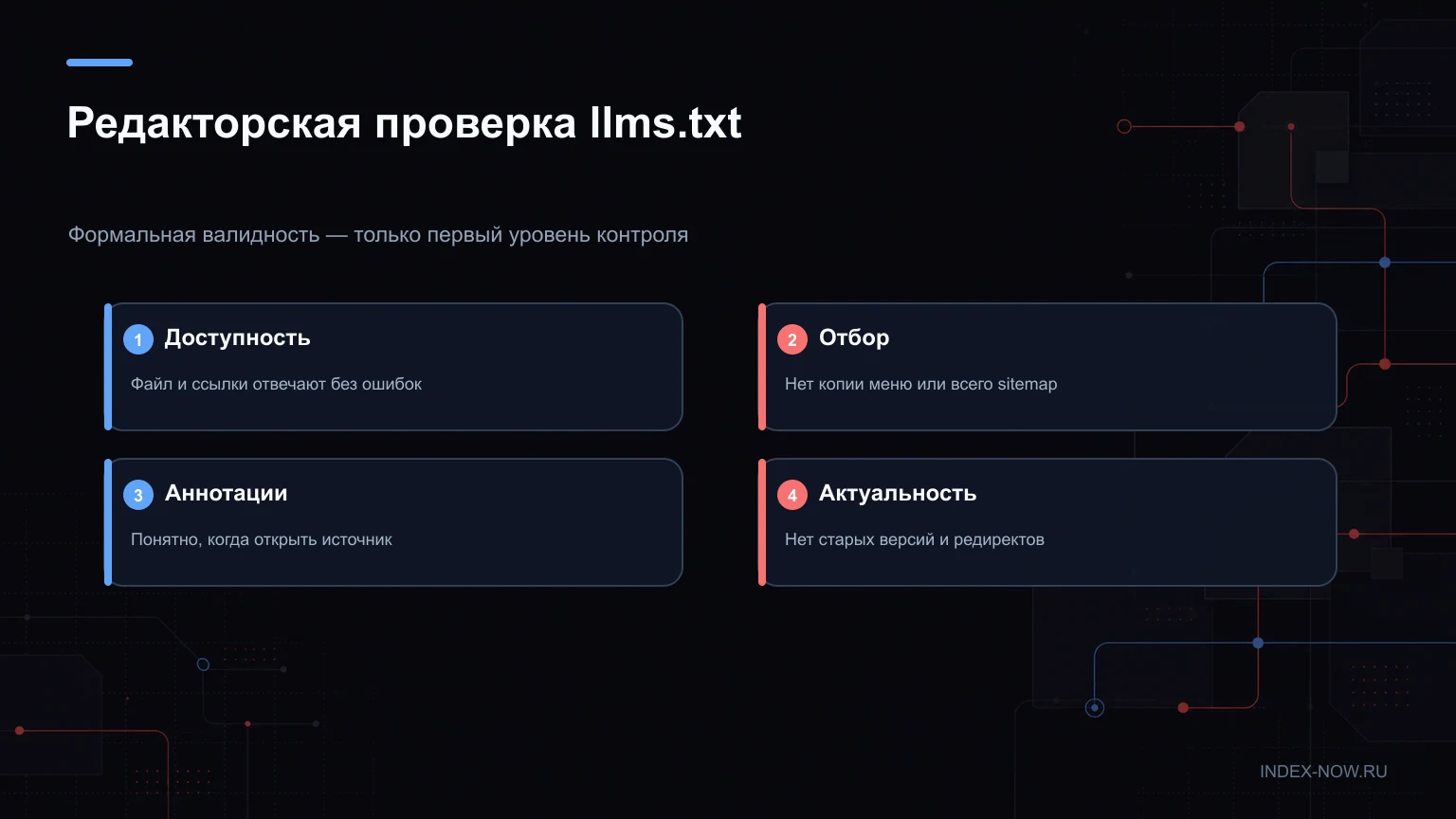 Редакторская проверка llms.txt