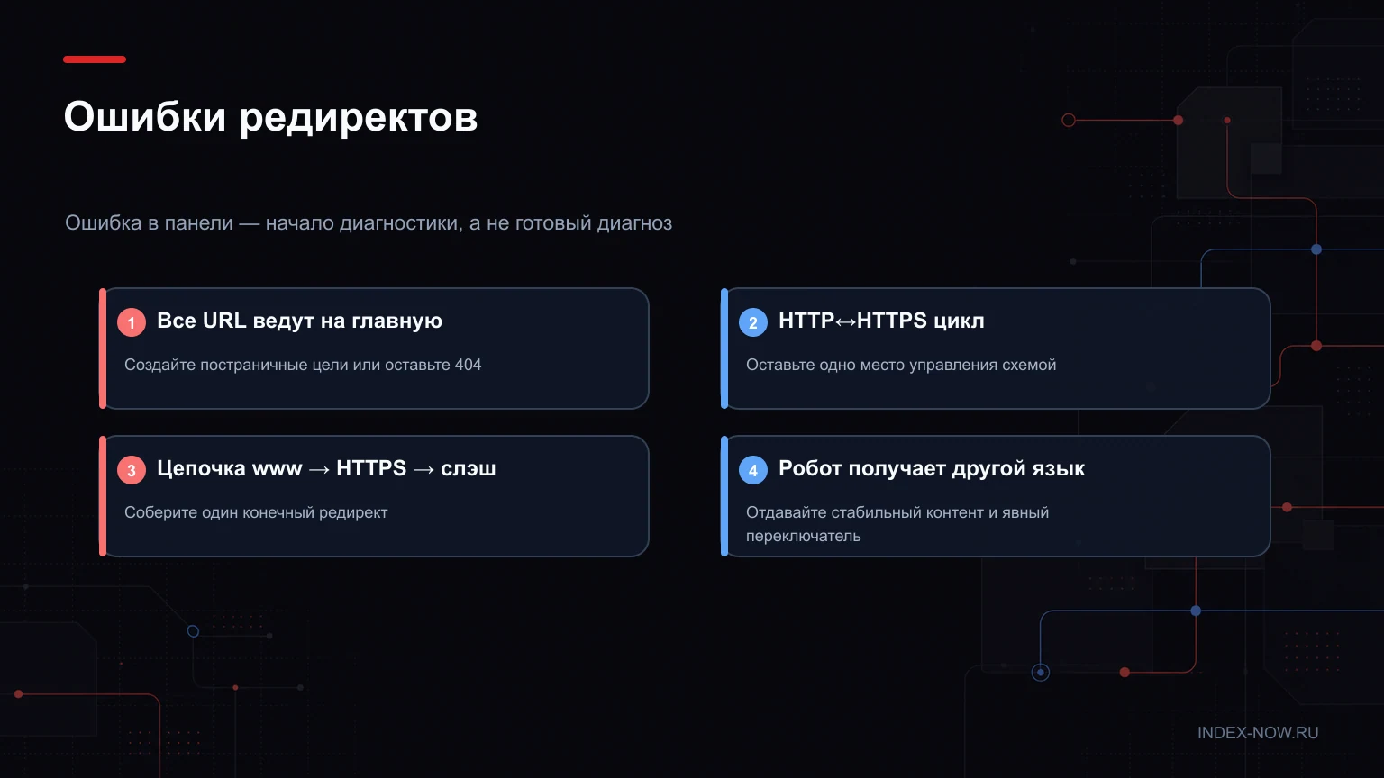 Ошибки редиректов