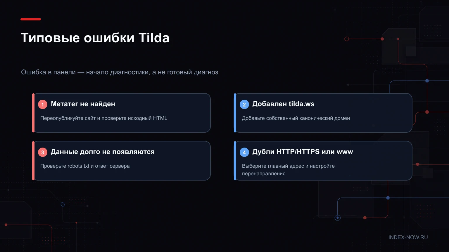 Типовые ошибки Tilda